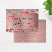 Moderne Roos Gold Nail-technicus Cadeaubon Visitekaartje (Bureau)