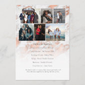 Moderne Roos Gold Pink Marble Memorial Funeral Programma (Achterkant)