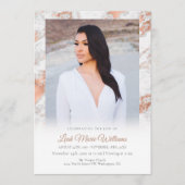 Moderne Roos Gold Pink Marble Memorial Funeral Programma (Voorkant)