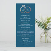 Moderne Roos Gold Rings Custom Wedding Program Programma (Staand voorkant)