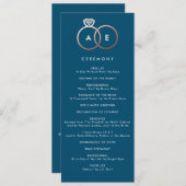 Moderne Roos Gold Rings Custom Wedding Program Programma (Voorkant / Achterkant)