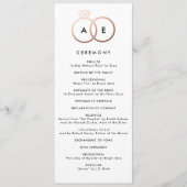 Moderne Roos Gold Rings Custom Wedding Program Programma (Voorkant)
