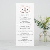 Moderne Roos Gold Rings Custom Wedding Program Programma (Staand voorkant)