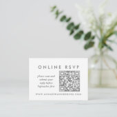 Moderne Roos Gold Rings Wedding Online QR Code RSV Informatiekaartje (Staand voorkant)