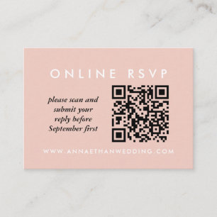 Moderne Roos Gold Rings Wedding Online QR Code RSV Informatiekaartje