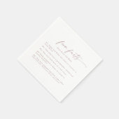 Moderne Roos Gold Script Fun Facts Wedding Napkins Servet (Hoek)