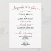 Moderne Roos Gold Script Minimal Wedding Ceremony Programma (Voorkant)
