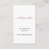 Moderne Roos Gold Script Minimal Wedding Website Informatiekaartje (Voorkant)
