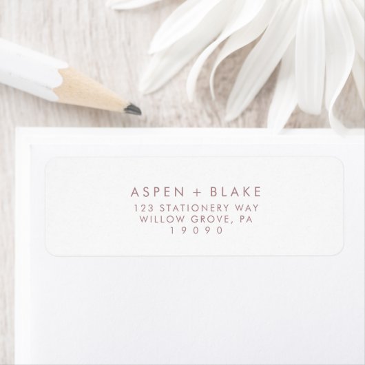 Moderne Roos Gold Script Return Address Label (Insitu)