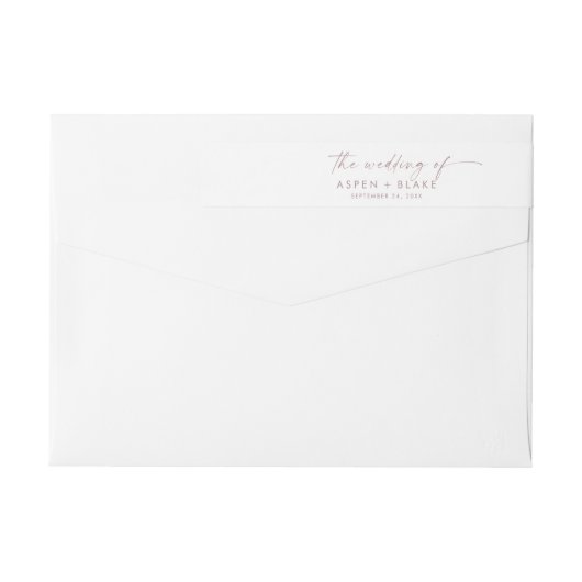 Moderne Roos Gold Script Wedding (Achterkant)