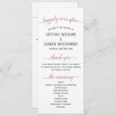 Moderne Roos Gold Script Wedding Ceremony Programma (Voorkant / Achterkant)