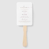 Moderne Roos Gold Script Wedding Program Handwaaier (Voorkant)