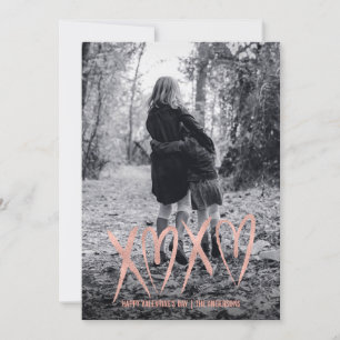 Moderne Roos Gold Valentijn foto-kaart Feestdagenkaart