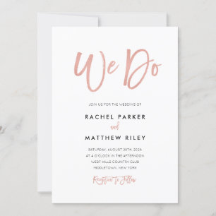 Moderne Roos Gold We zetten Kaart voor uitnodiging