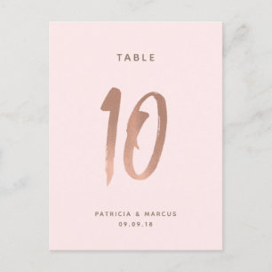 Moderne Roos Gold Wedding Table number 10 Briefkaart