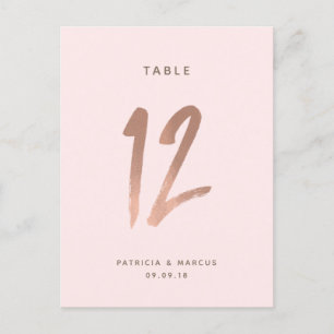 Moderne Roos Gold Wedding Table number 12 Briefkaart