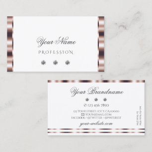 Moderne Roos Gold White Sparking Diamonds Luxury Visitekaartje