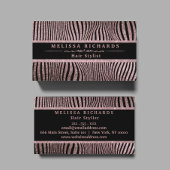 Moderne Roos Gold Zebra Stripes Pattern Visitekaartje
