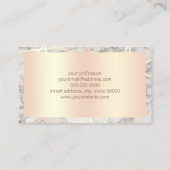 Moderne roos goud & witte marmer interieurontwerpe visitekaartje (Achterkant)