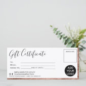 Moderne roos gouden folie eenvoudige cadeaubonnen  (Staand voorkant)