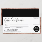 Moderne roos gouden folie eenvoudige cadeaubonnen  (Voorkant / Achterkant)