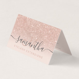 Moderne roos gouden glitter ombre blush afspraak visitekaartjes