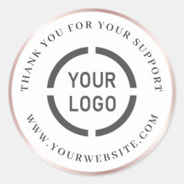 Moderne roos gouden logo bedankt ronde sticker