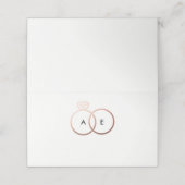 Moderne Roos gouden trouwring Monogram plaats kaar (Buitenkant ongevouwen)