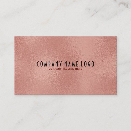 Moderne Roos-goudglassstructuur Visitekaartje (Voorkant)