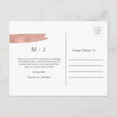 Moderne Roos goudpenseel bruiloft Dank u Briefkaar Briefkaart (Achterkant)