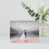 Moderne Roos goudpenseel bruiloft Dank u Briefkaar Briefkaart (Staand voorkant)