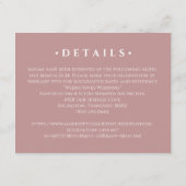 Moderne Roos met een minimalistische QR-code RSVP Informatiekaartje (Achterkant)