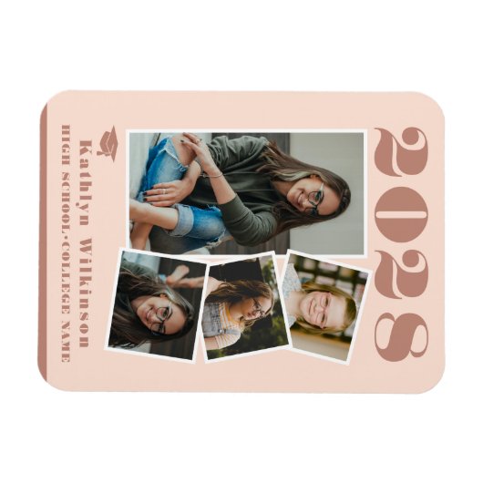 Moderne Roos Roze Afstuderen van het Manuscript Co Magneet (Horizontaal)