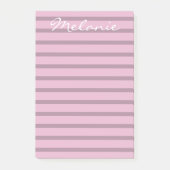 Moderne Roos Roze en Mauve Striped Post-it® Notes (Voorkant)