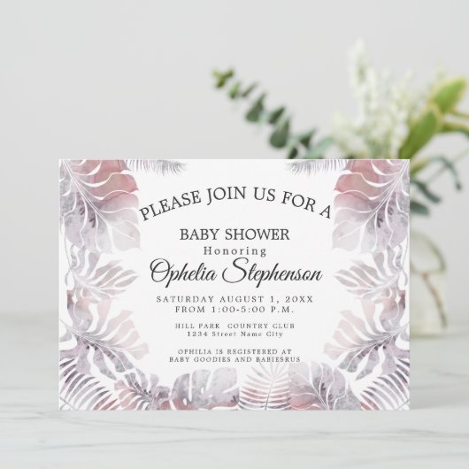 Moderne Roos roze laffy Waterverf Shower Kaart (Staand voorkant)