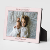 Moderne Roos Roze Persoonlijke naam Foto Plaque Fotoplaat (Zijkant)