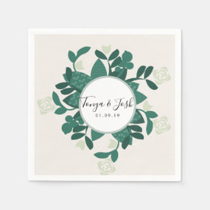 Moderne Roos Struik Greenery Servet