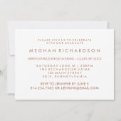 Moderne Roos Typografie | Foto van de Afstuderen Kaart (Achterkant)