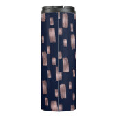 Moderne Roos voor schilderpenselen, goud en marine Thermosbeker (Achterkant)