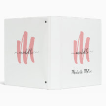 moderne roos witte monogram initiaal handelsnaam