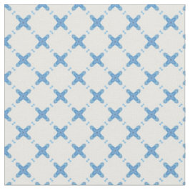 Moderne rooster blauw wit kleurig patroon stof