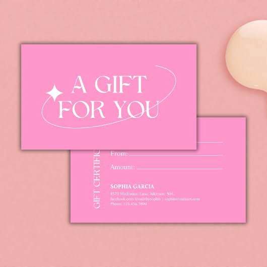 Moderne Rose Beauté Salon Nail Bar Certificat cade