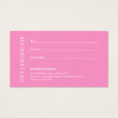 Moderne Rose Beauté Salon Nail Bar Certificat cade (Dos)
