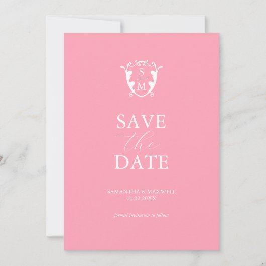 Moderne Rose Carte de Sauvegarde de Date (Devant)