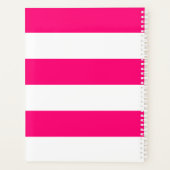 Moderne rose chaud rayures blanches nom personnali (Dos)