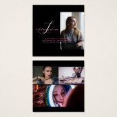 Moderne rose et dos 4 Photos Script Monogramme (Devant & derrière)