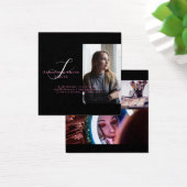 Moderne rose et dos 4 Photos Script Monogramme (Bureau)