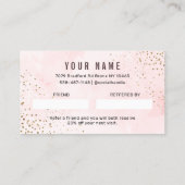 Moderne rose et or recommander une carte d'ami (Dos)