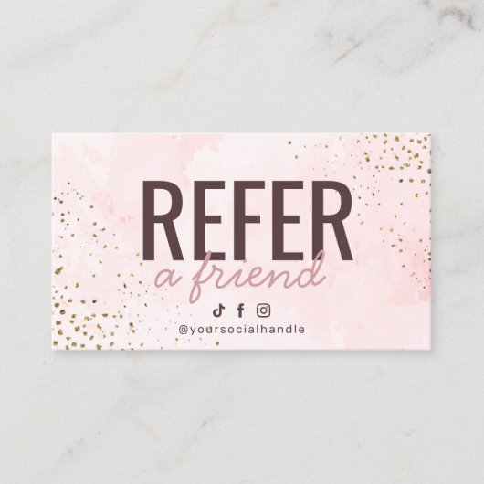 Moderne rose et or recommander une carte d'ami (Devant)