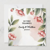 Moderne rose Floral Designer Carte de remerciement (Devant)